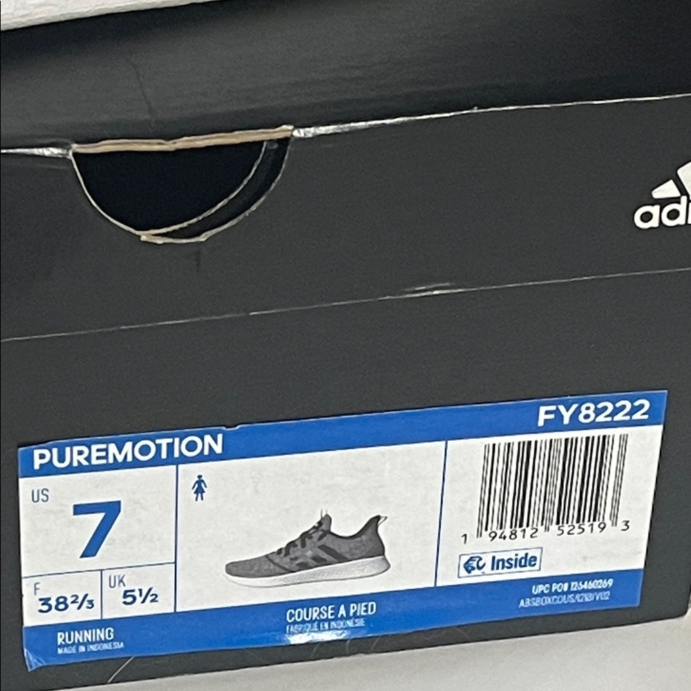 Women’s Adidas Gray/Black PureMotion Running Shoes- Size 7 - Picture 7 of 15